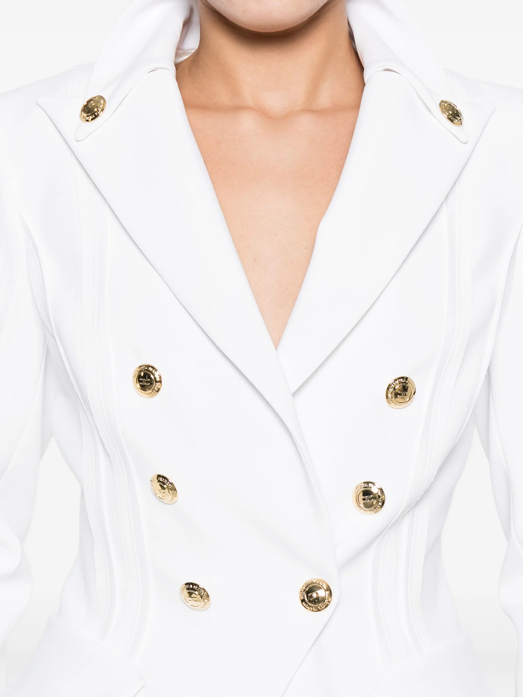 Elisabetta Franchi Elisabetta Franchi Jacket In Double Layer Stretch Crêpe Fabric With Raw-edge Trims, view 2