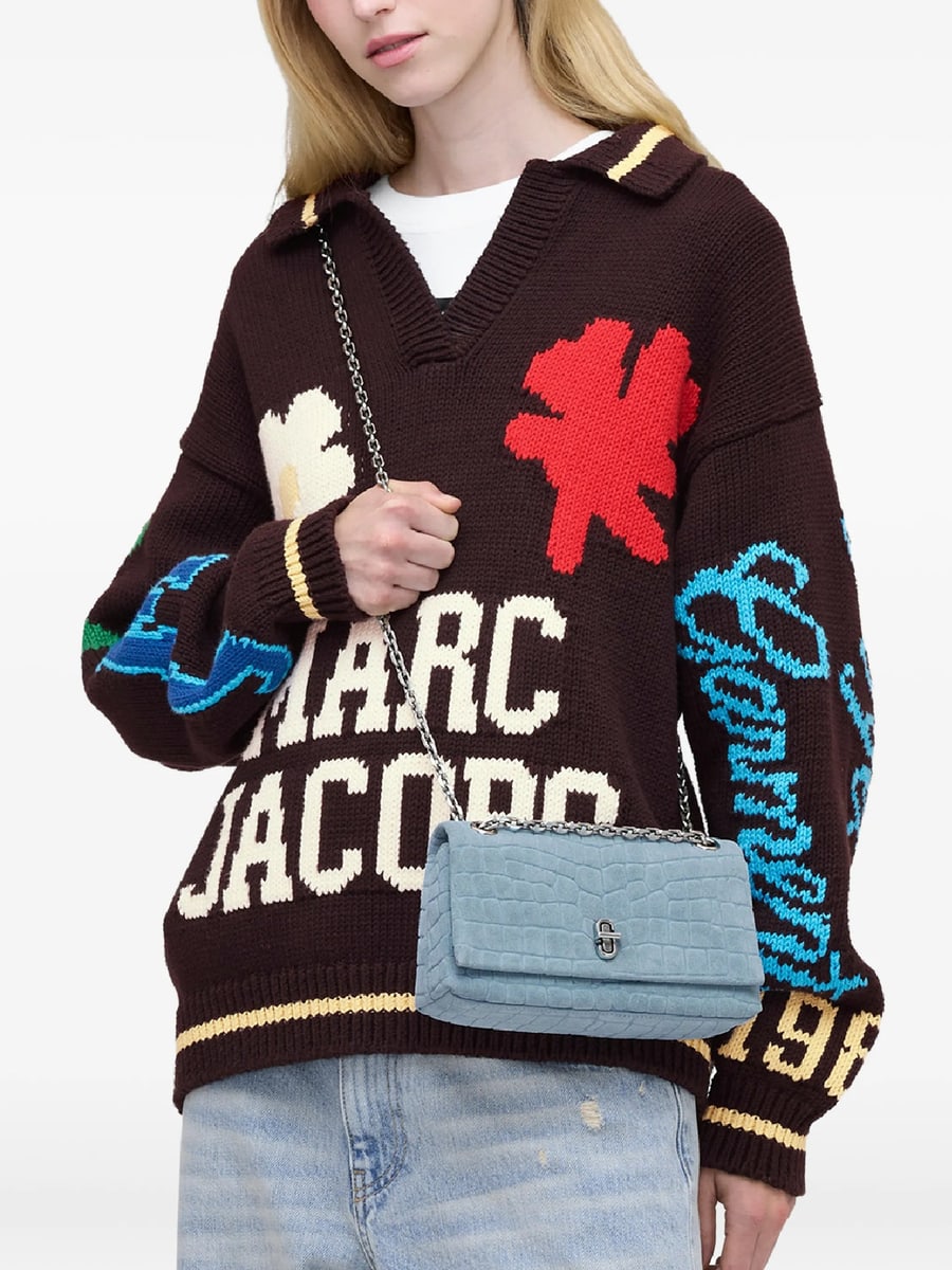 Marc Jacobs Marc Jacobs The Suede Croc Slim Dual Convertible Shoulder Bag, view 3