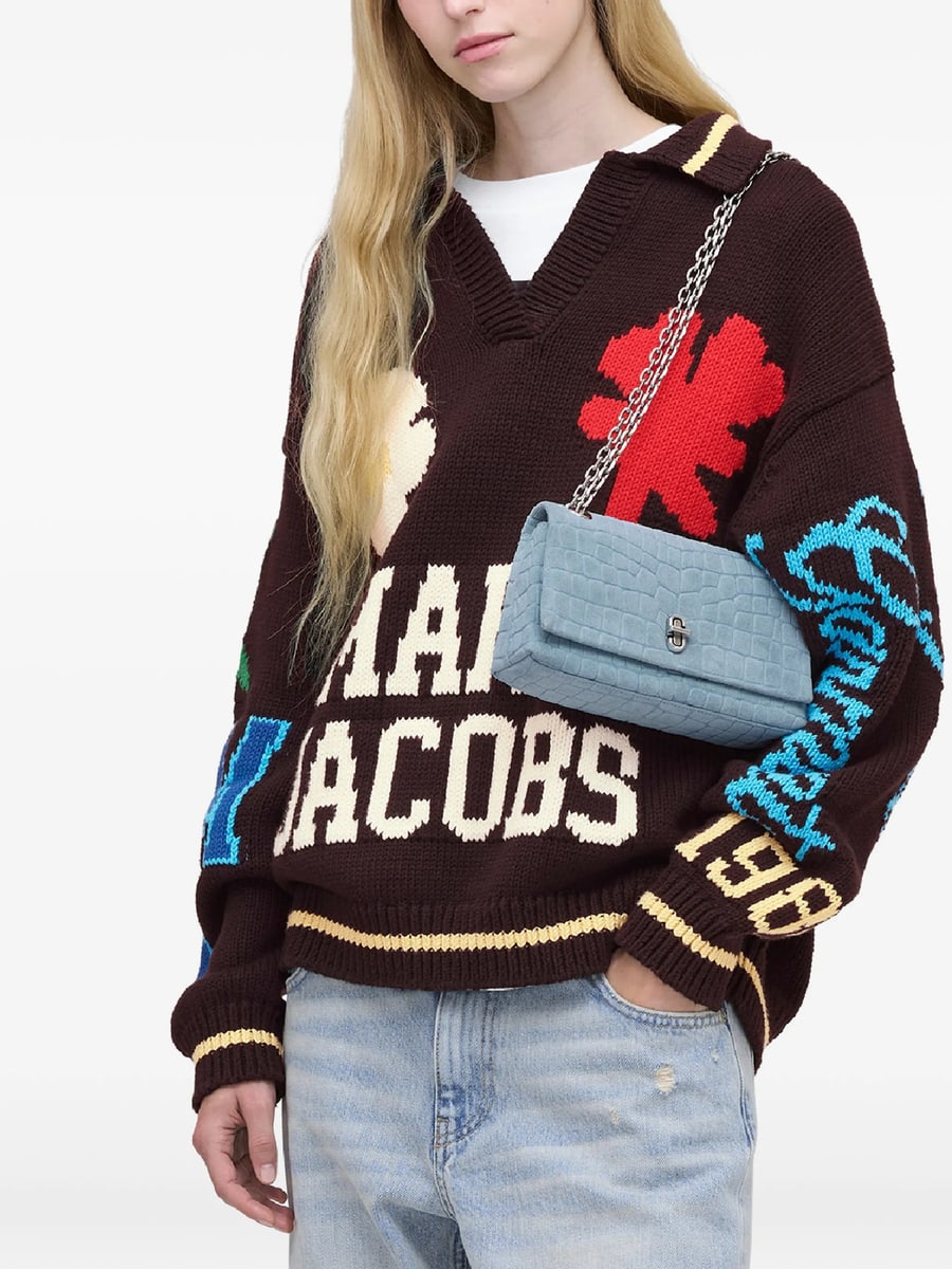 Marc Jacobs Marc Jacobs The Suede Croc Slim Dual Convertible Shoulder Bag, view 6