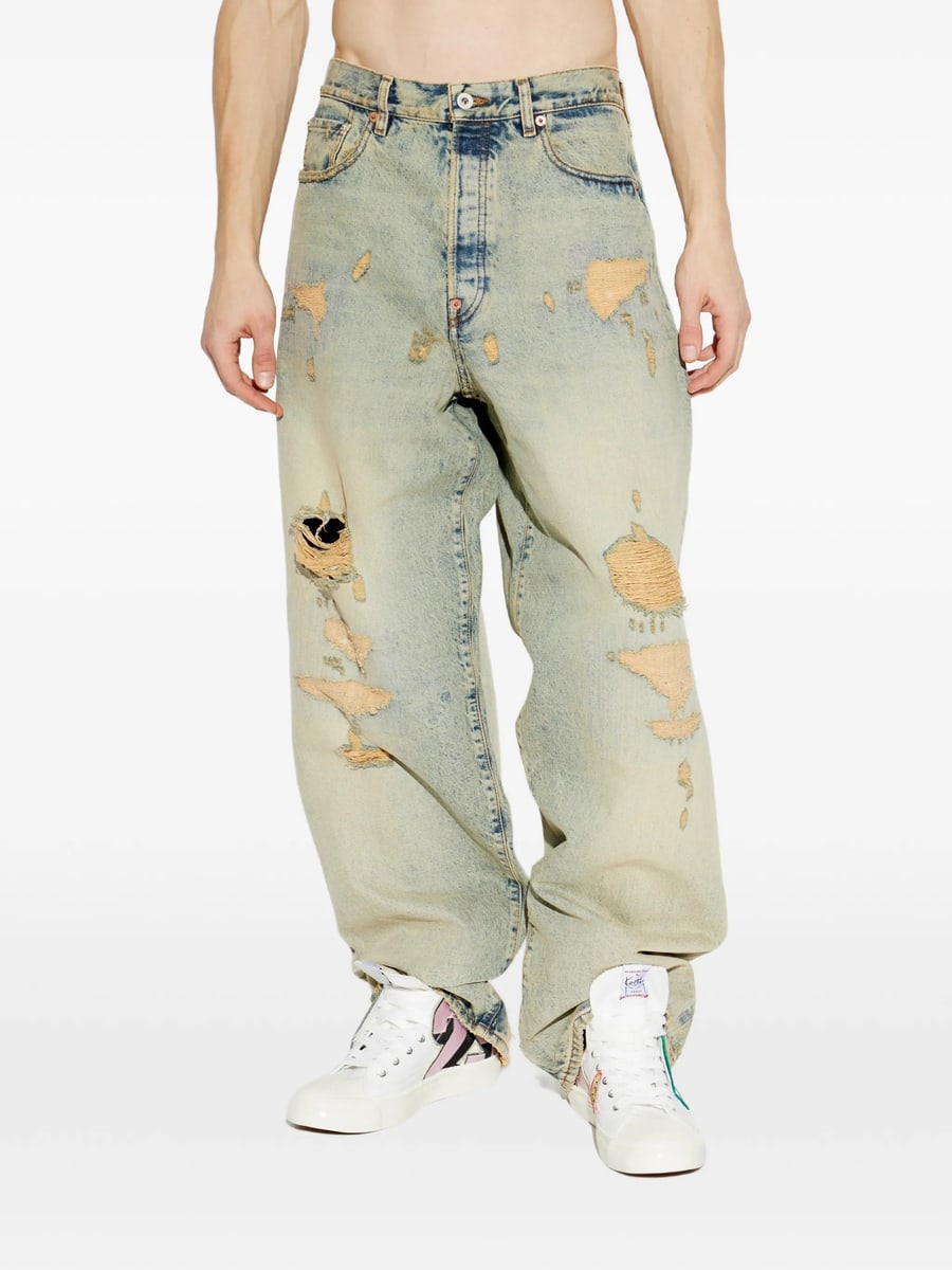 Kenzo Kenzo Distressed Bleached-effect Jeans, view 3