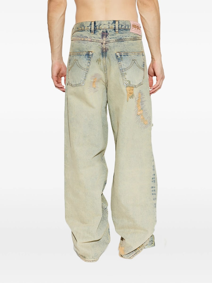 Kenzo Kenzo Distressed Bleached-effect Jeans, view 4