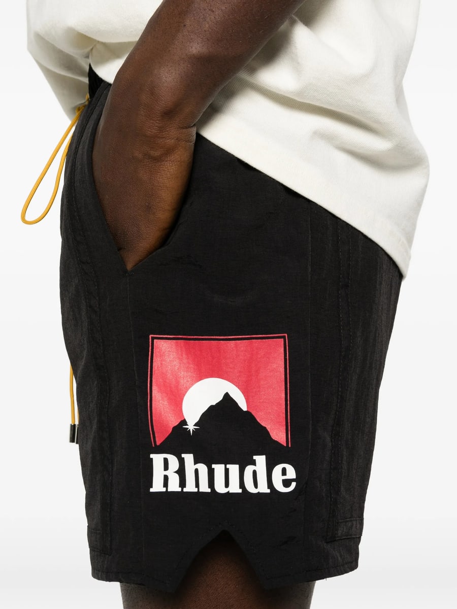 Rhude Rhude Logo-detail Shorts, view 4