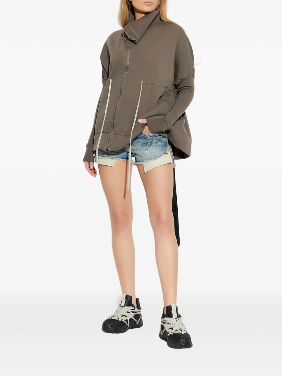 Rick Owens DRKSHDW Rick Owens Drkshdw Zip Cotton Sweater, view 4