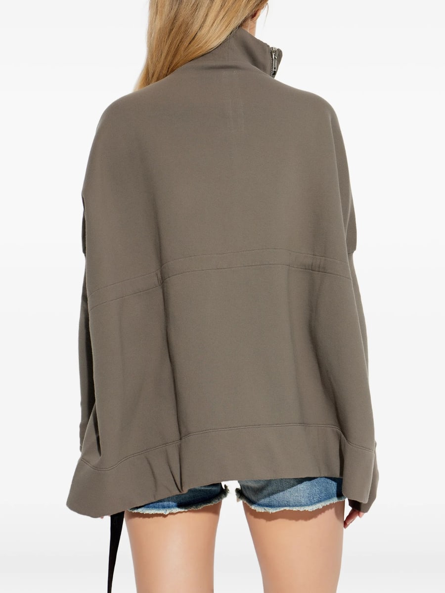Rick Owens DRKSHDW Rick Owens Drkshdw Zip Cotton Sweater, view 5