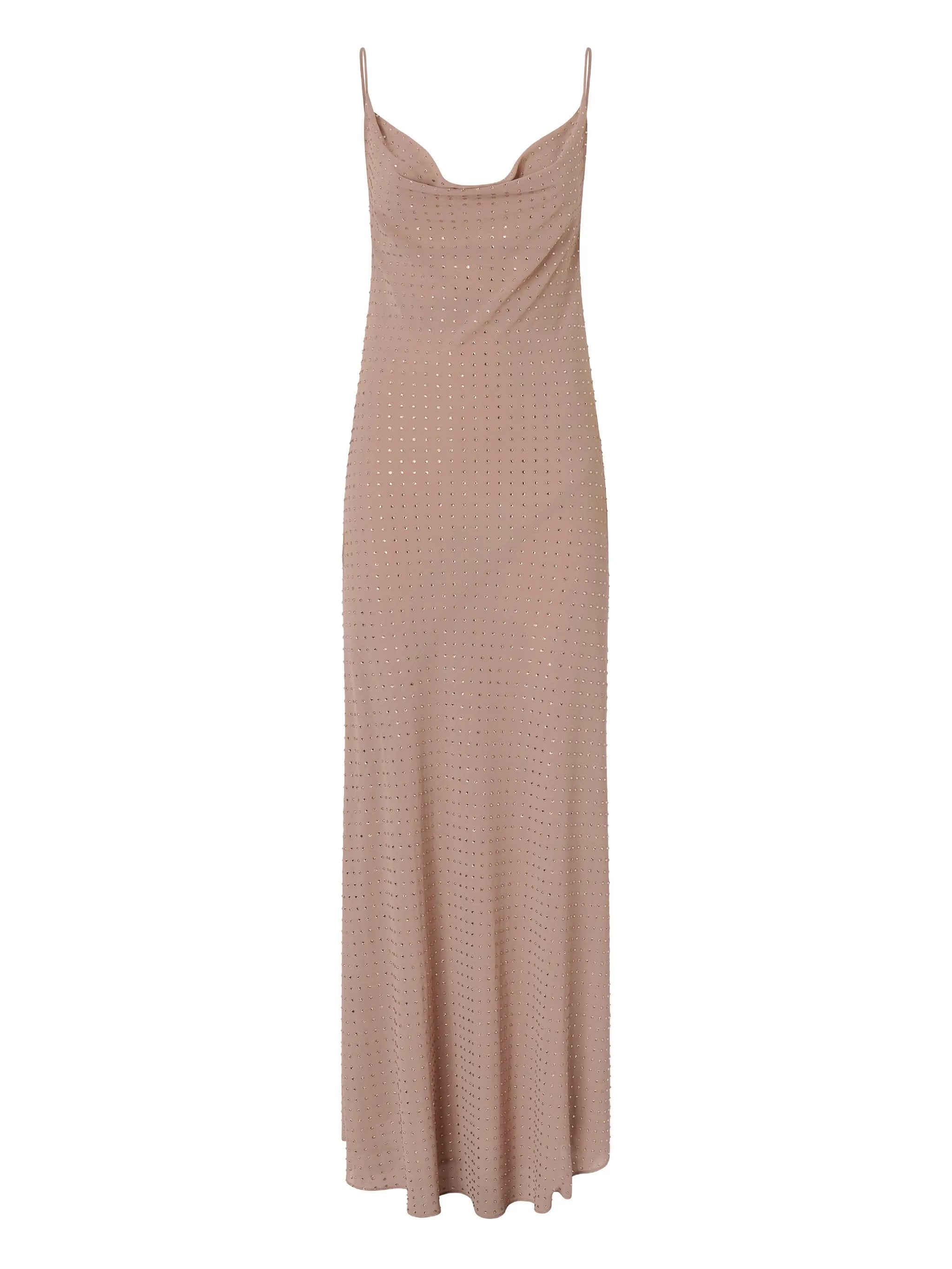 Pinko Pinko Long Slip Dress With Rhinestones