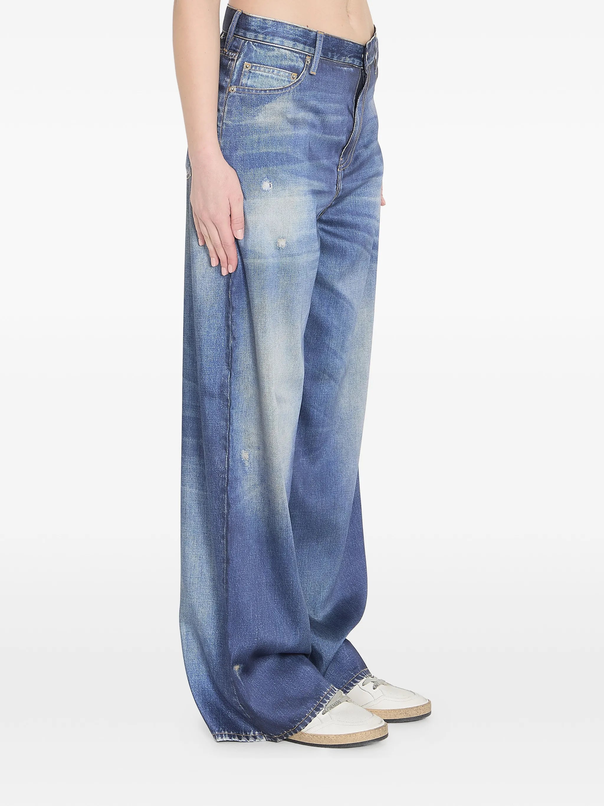 Golden Goose Golden Goose  Boyfriend Jeans In Denim With Archive Print, view 2