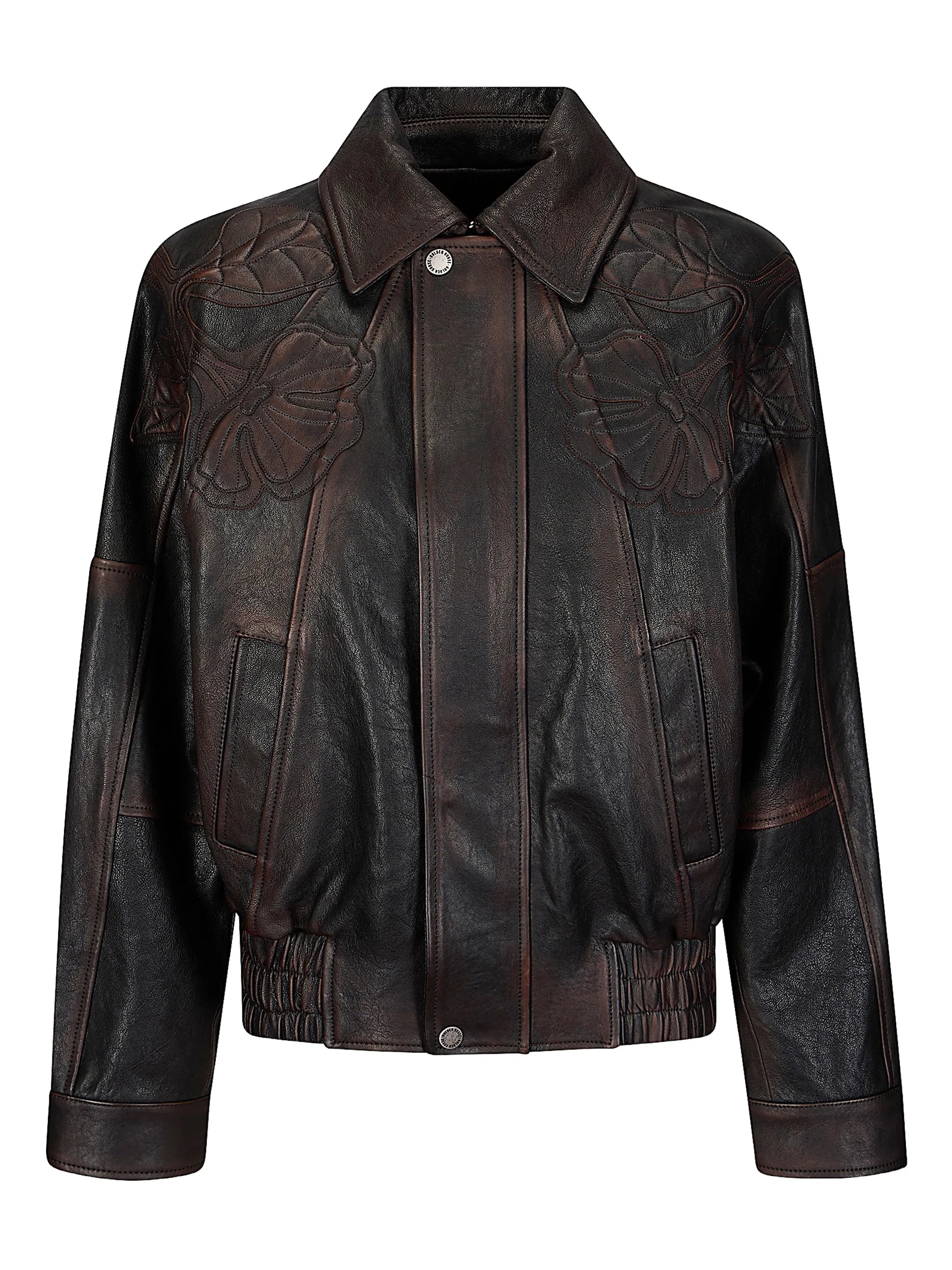 Golden Goose Golden Goose Bomber Jacket In Nappa Leather With Floral Embroidery