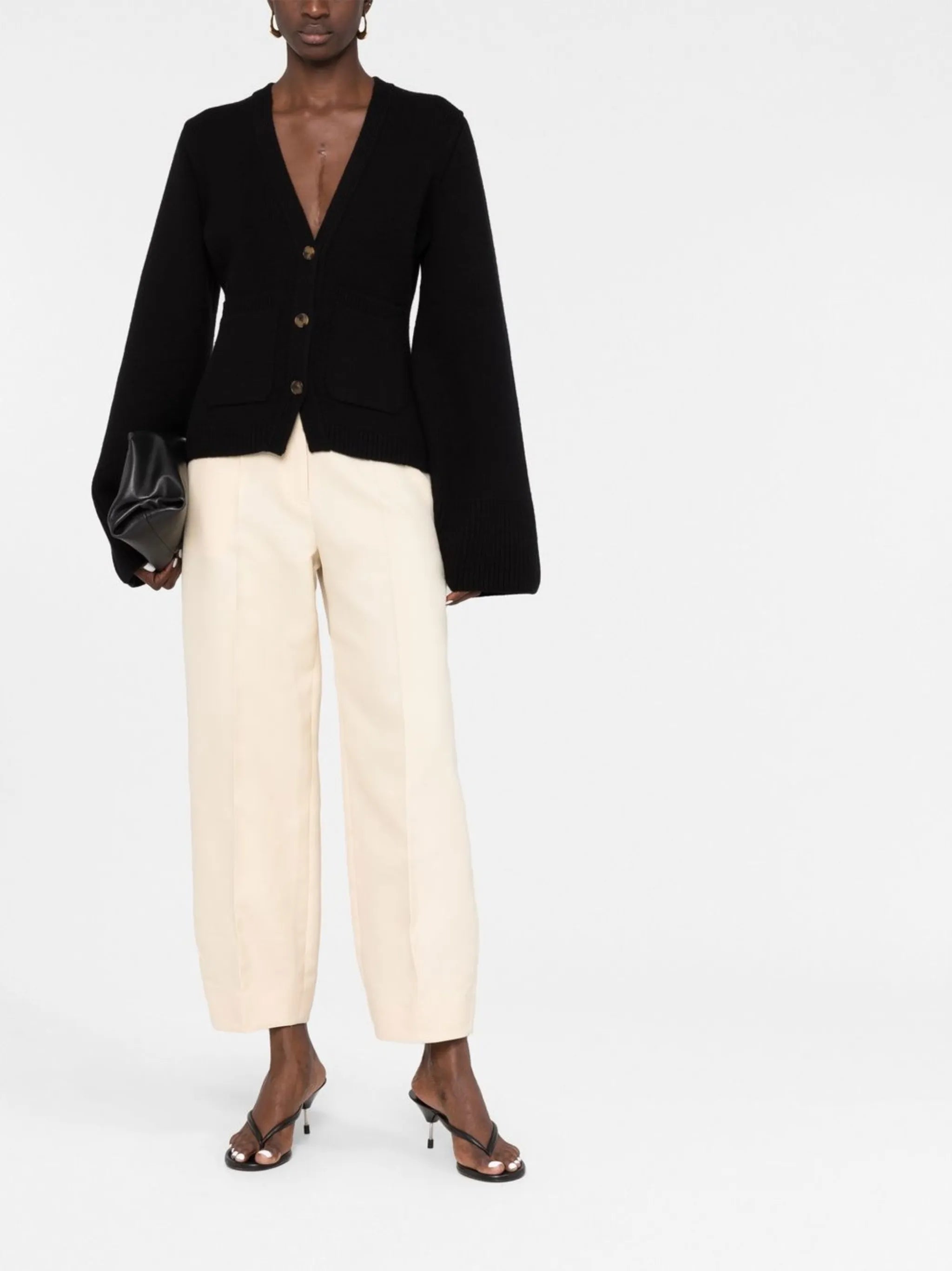Khaite Khaite Scarlet Flared-sleeve Cashmere Cardigan, view 2
