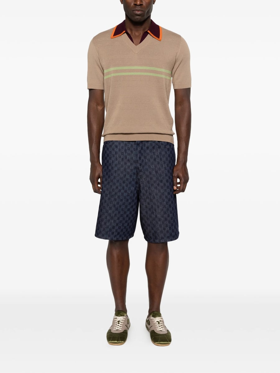 Dries Van Noten Dries Van Noten Patterned Denim Shorts, view 4