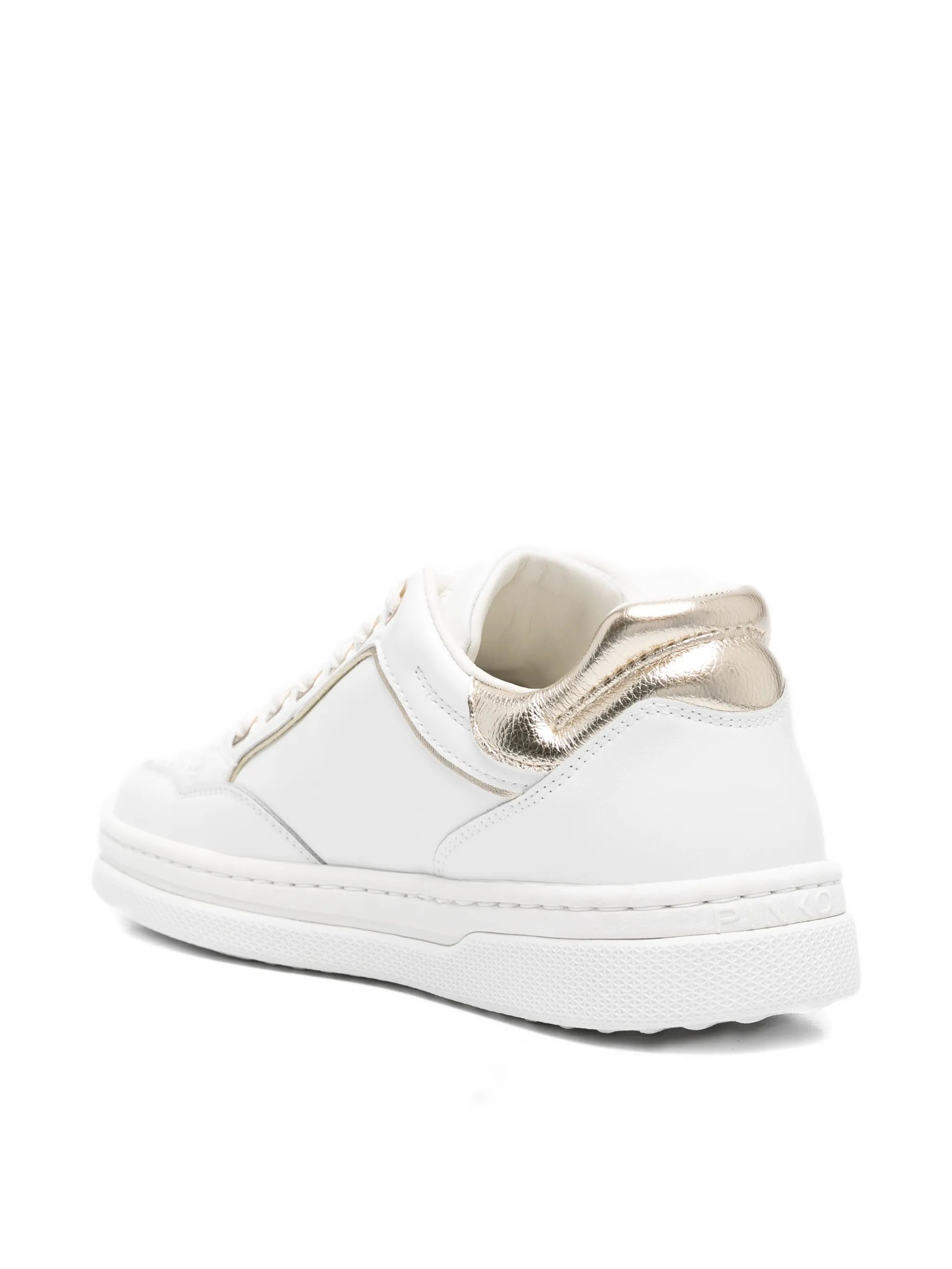 Pinko Pinko Leather Sneakers With Love Birds Logo, view 2