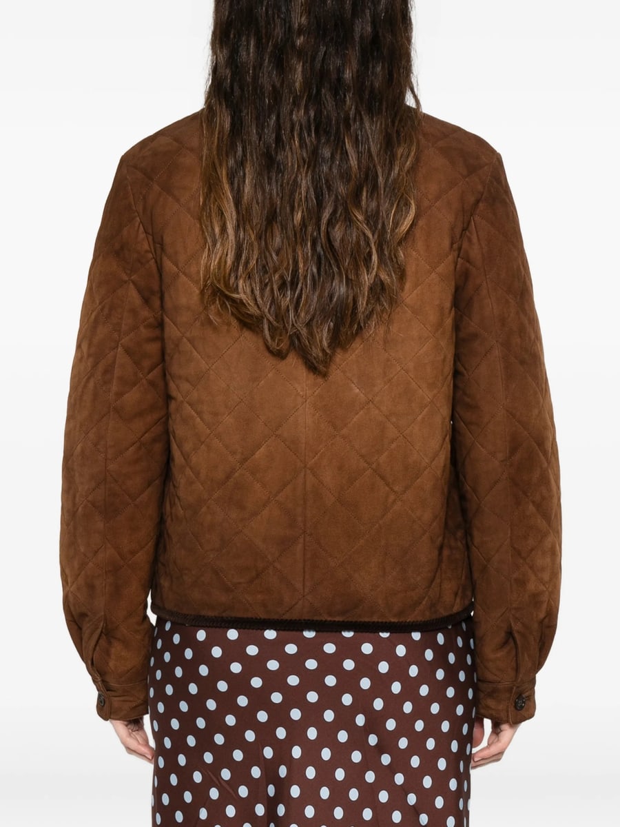 Miu Miu Miu Miu Quilted-design Corduroy-collar Jacket, view 4