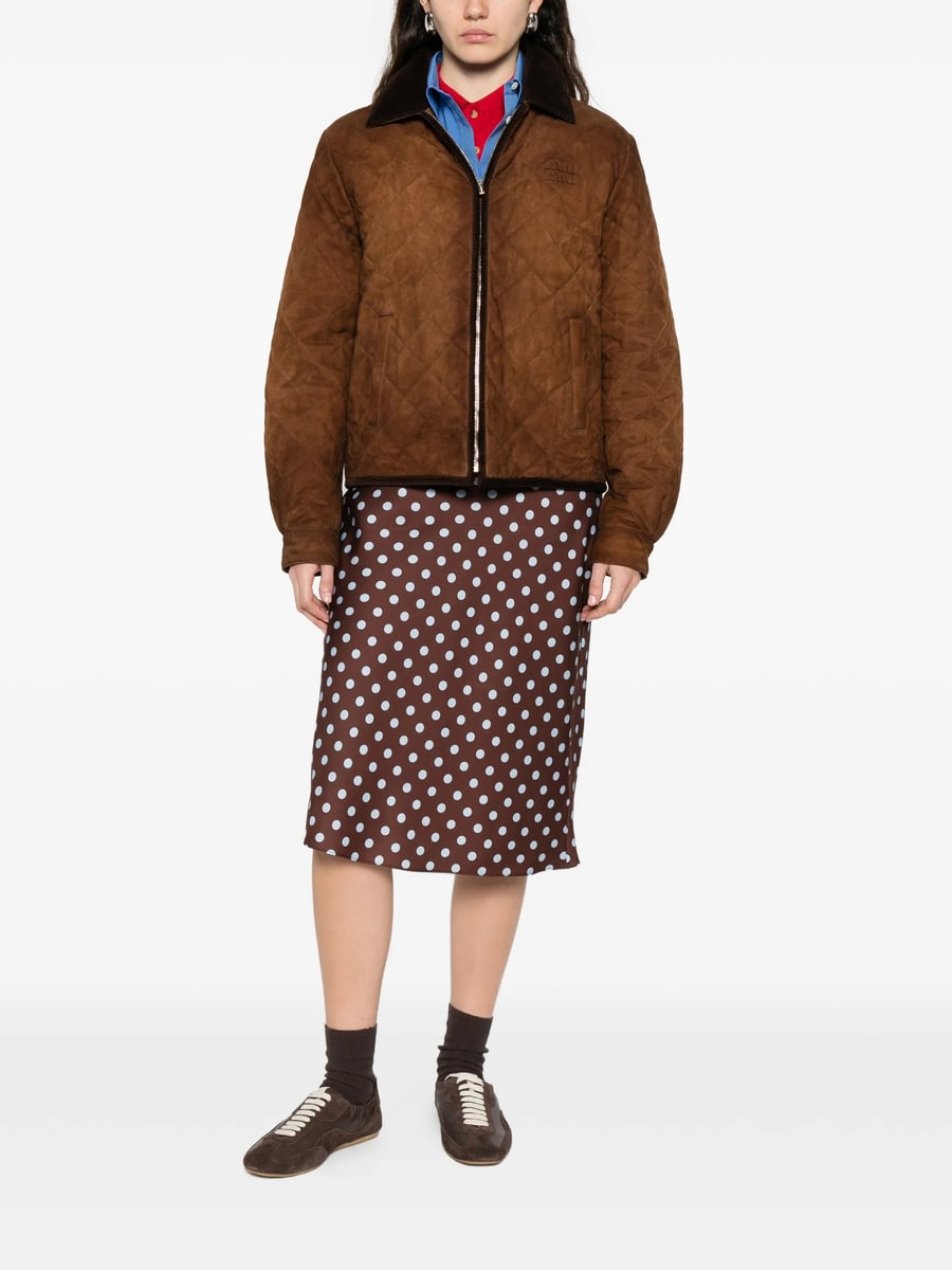 Miu Miu Miu Miu Quilted-design Corduroy-collar Jacket, view 5