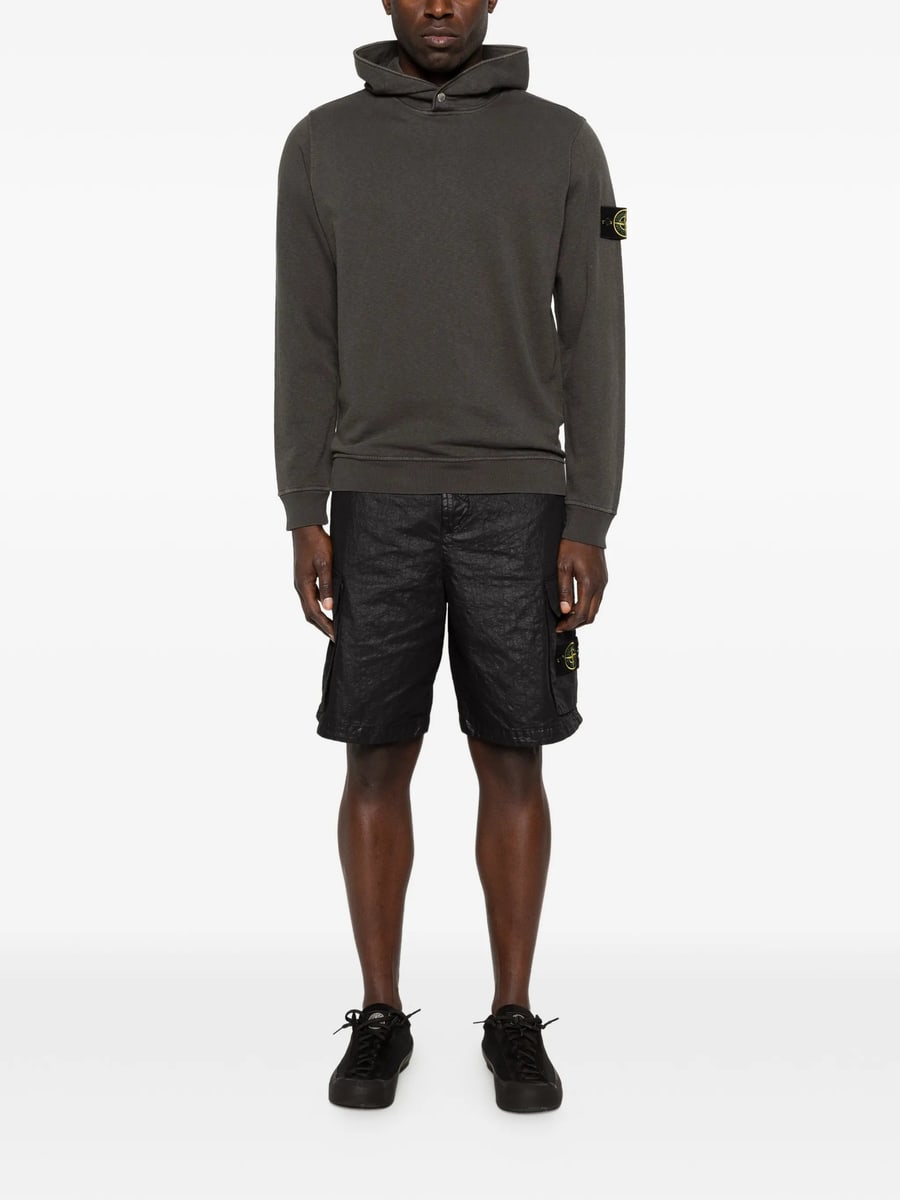Stone Island Stone Island Old  Effect Button Hoodie, view 3