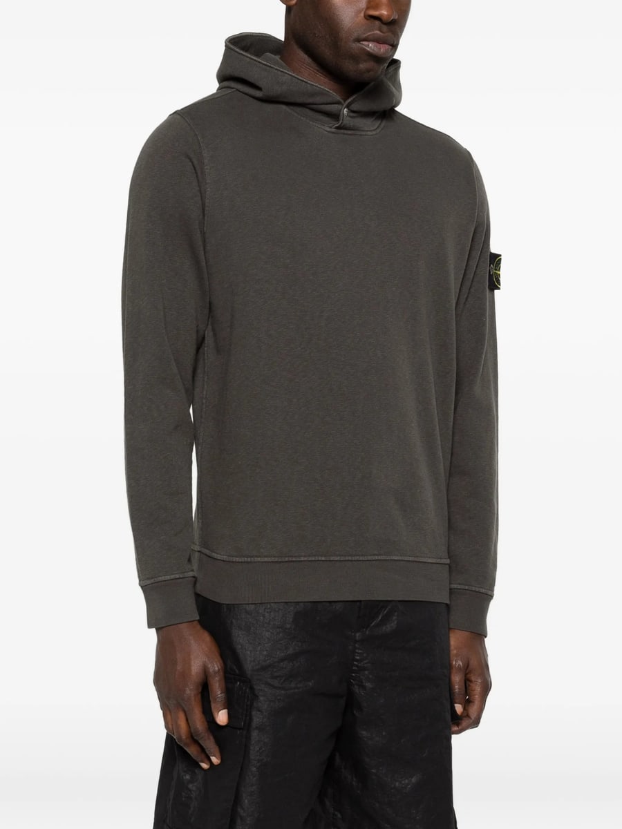 Stone Island Stone Island Old  Effect Button Hoodie, view 4