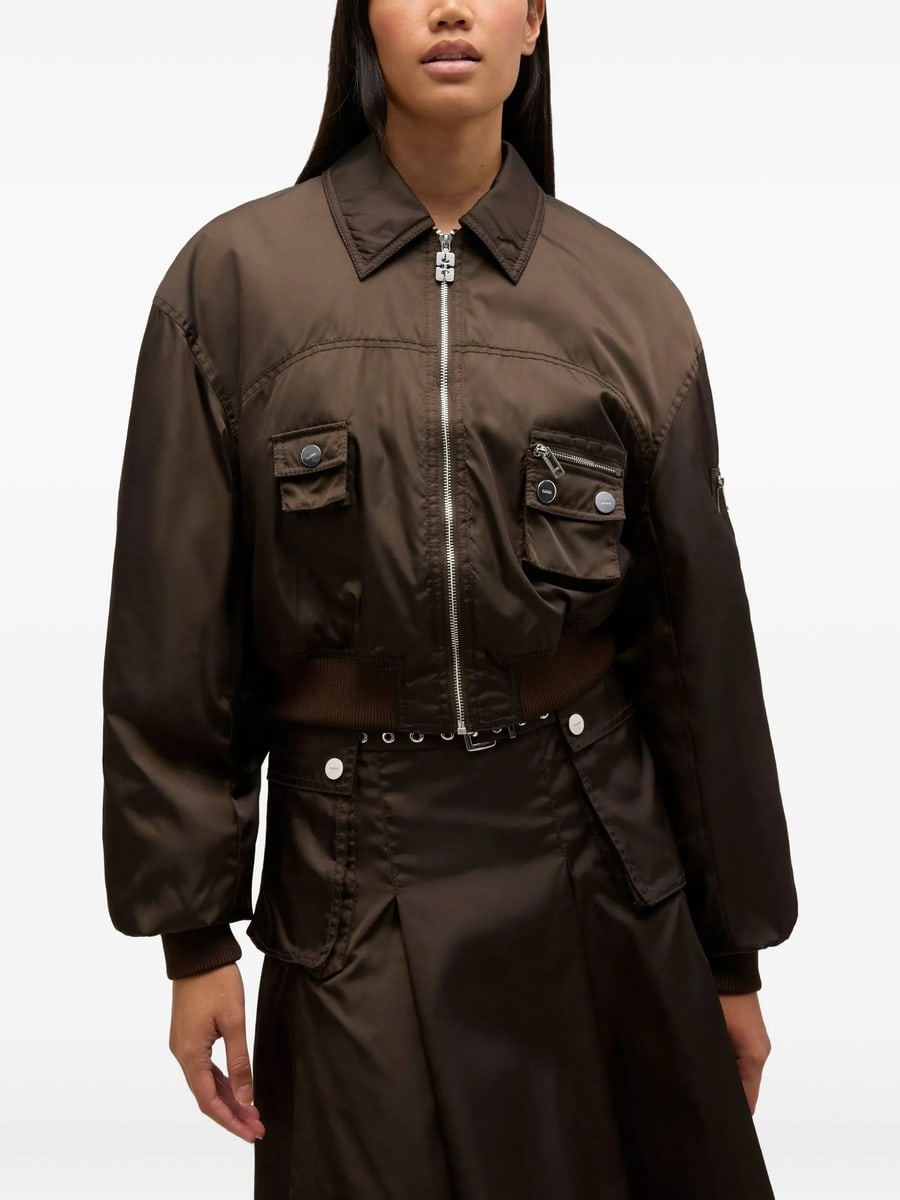 Ganni Ganni Ruffled-detail Bomber Jacket, view 3