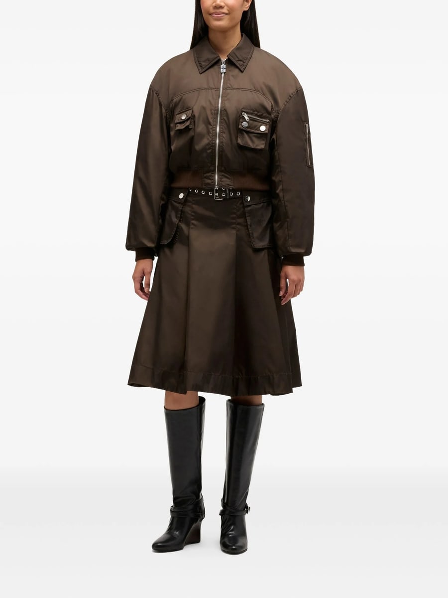Ganni Ganni Ruffled-detail Bomber Jacket, view 4