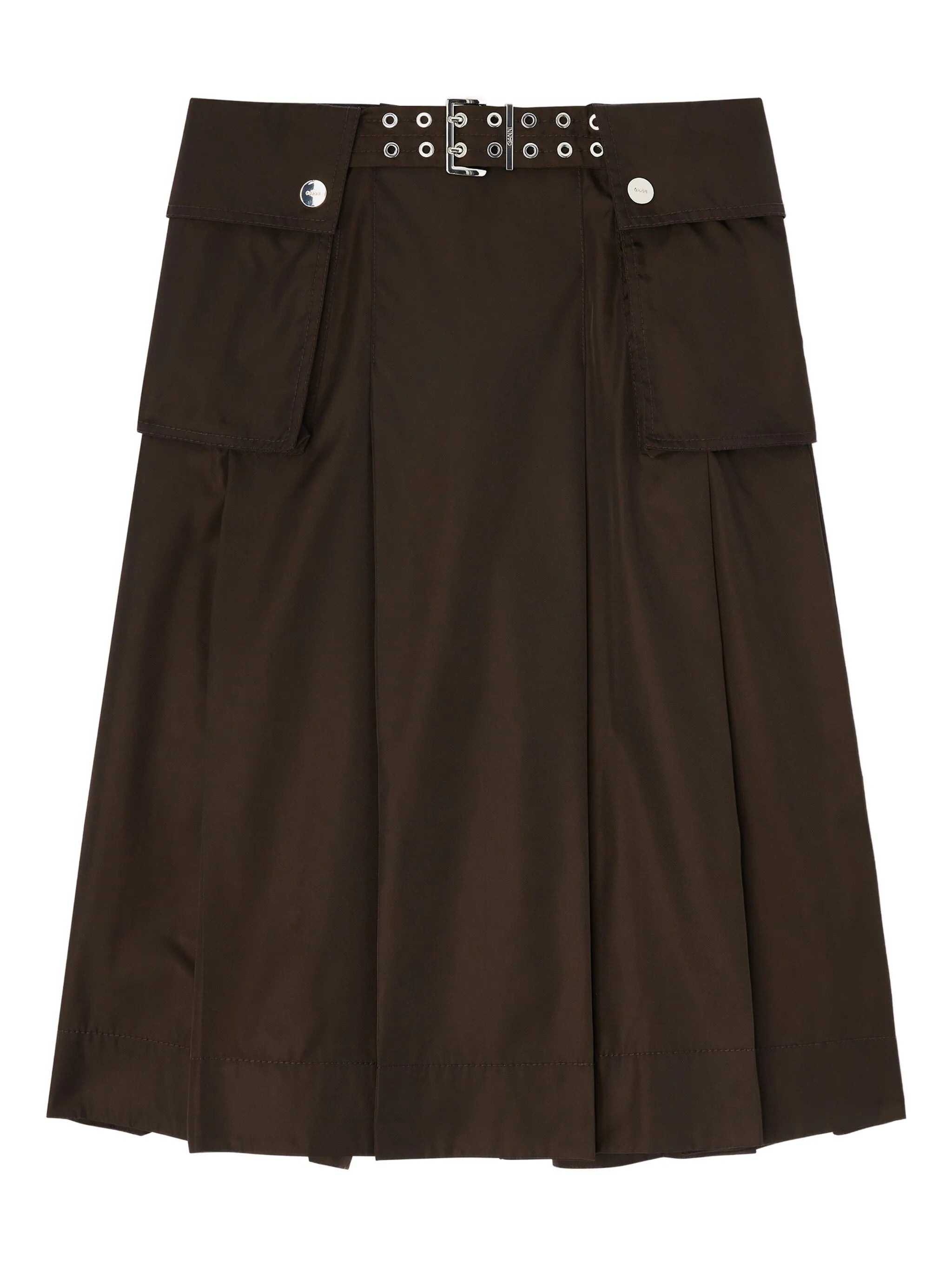 Ganni Ganni Duchesse Nylon Pleated Skirt