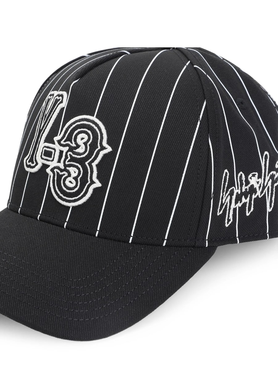 Y-3 Y-3 Logo-appliqué Pinstriped Cap, view 2