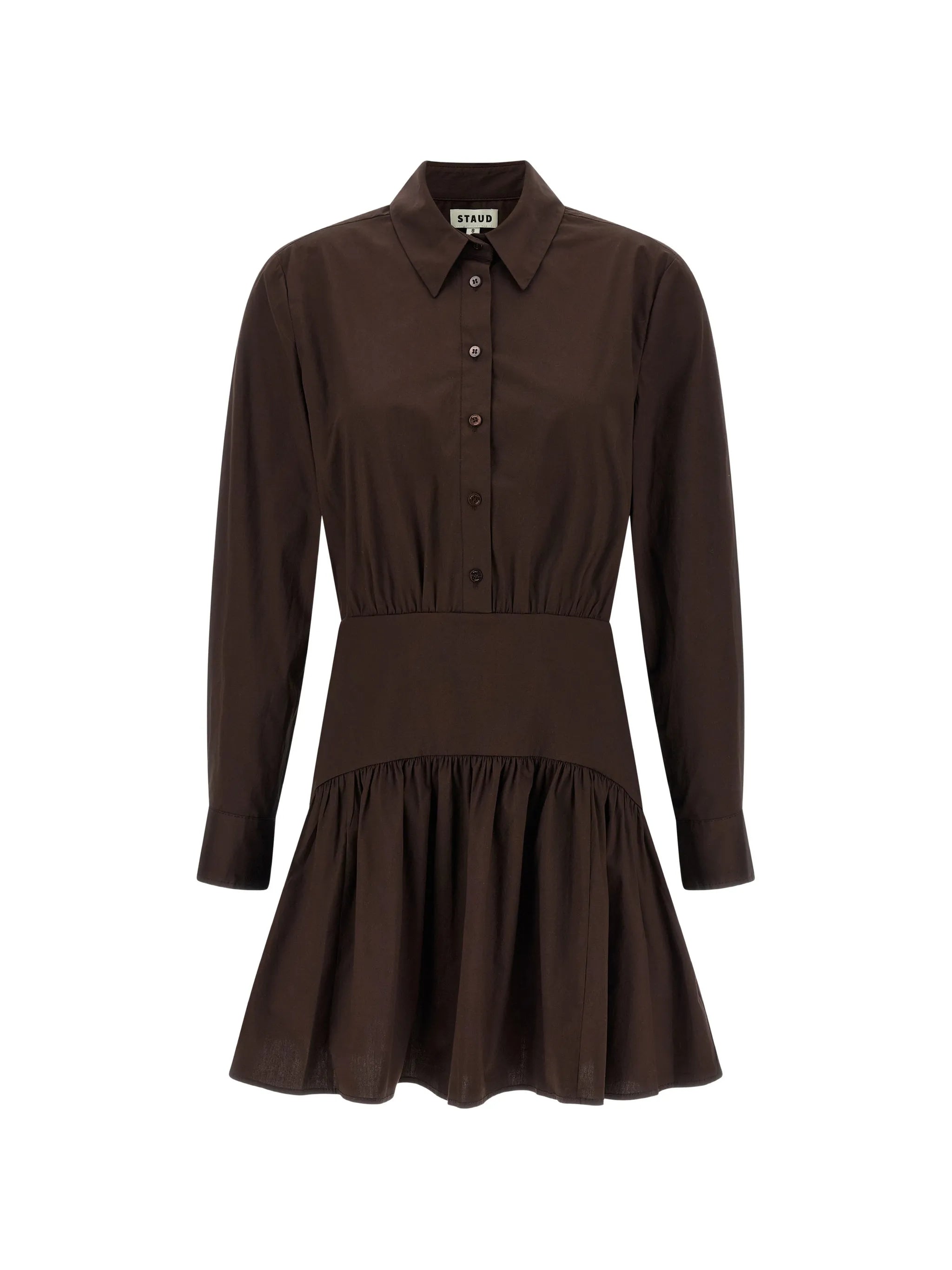 Staud Staud Rocco Button Long-sleeve Midi Dress