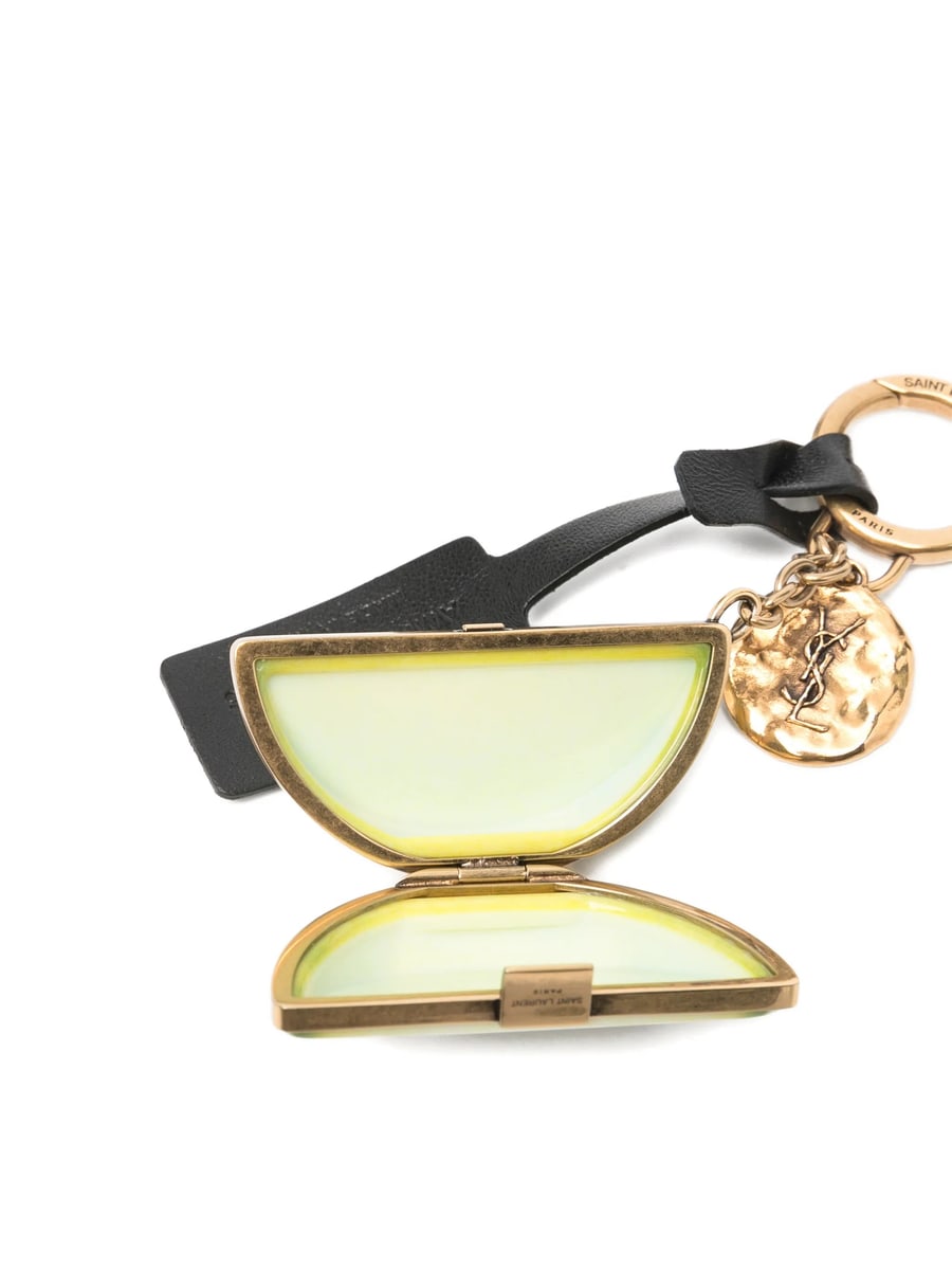 Saint Laurent Saint Laurent Cassandre Lime Pendant Keyring, view 2