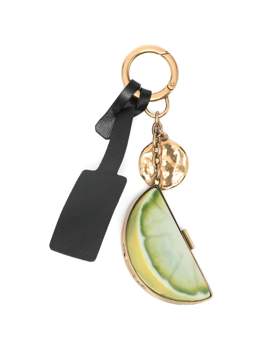 Saint Laurent Saint Laurent Cassandre Lime Pendant Keyring, view 3