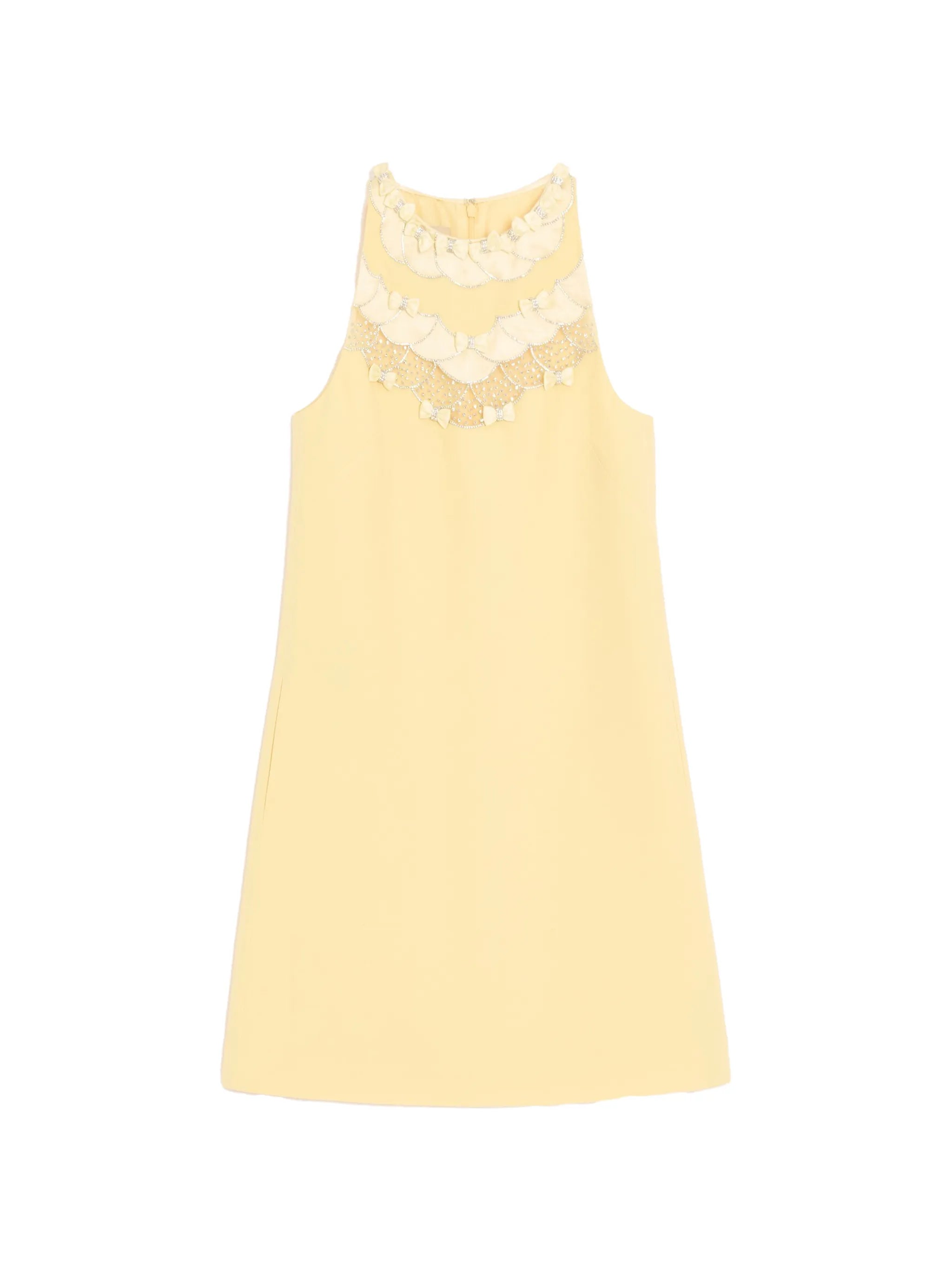 Valentino Valentino Embroidered Crepe Couture Short Dress