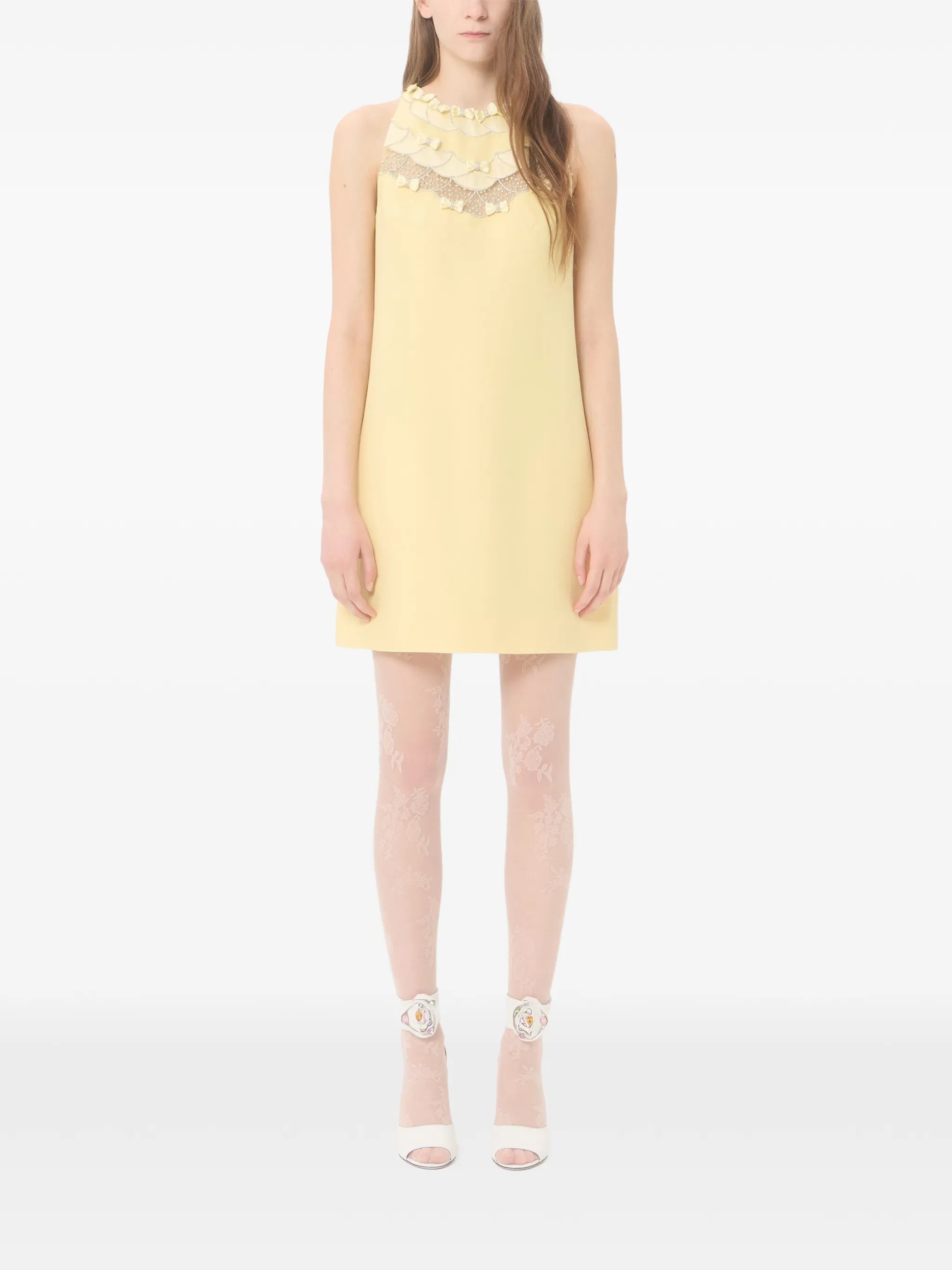 Valentino Valentino Embroidered Crepe Couture Short Dress, view 2