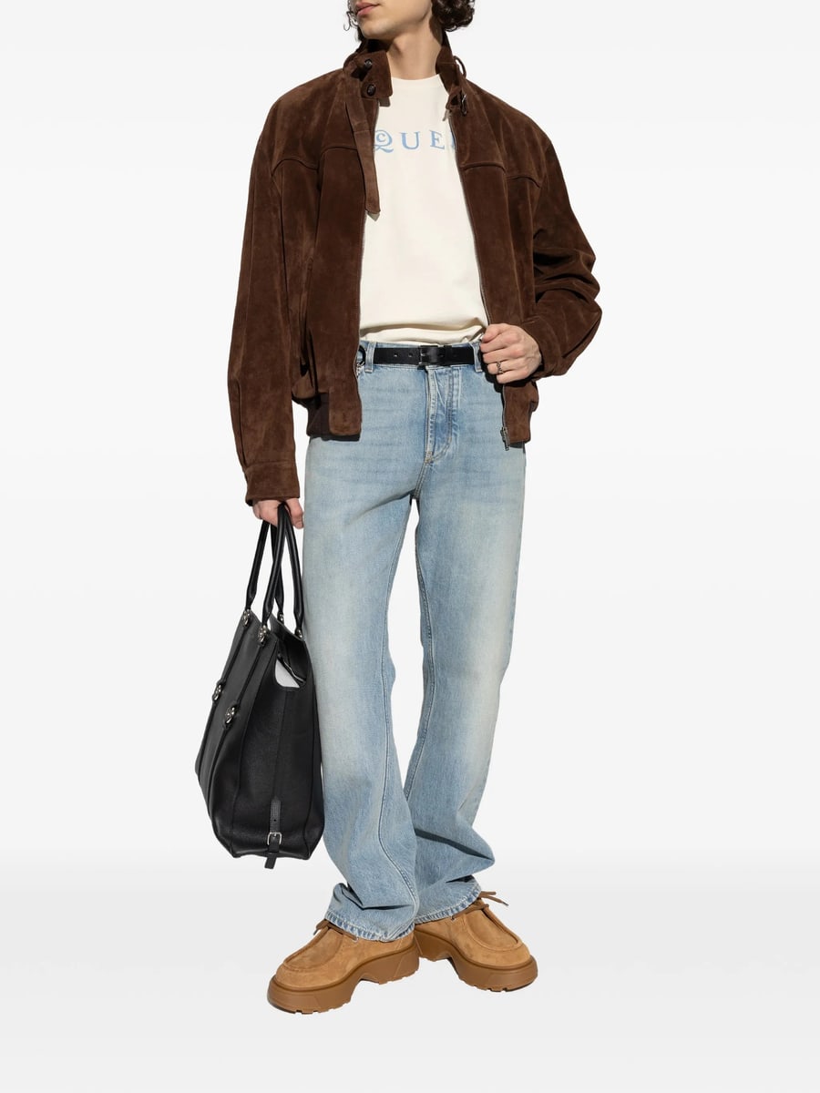 Alexander McQueen Alexander Mcqueen Zip-up Suede Jacket, view 5