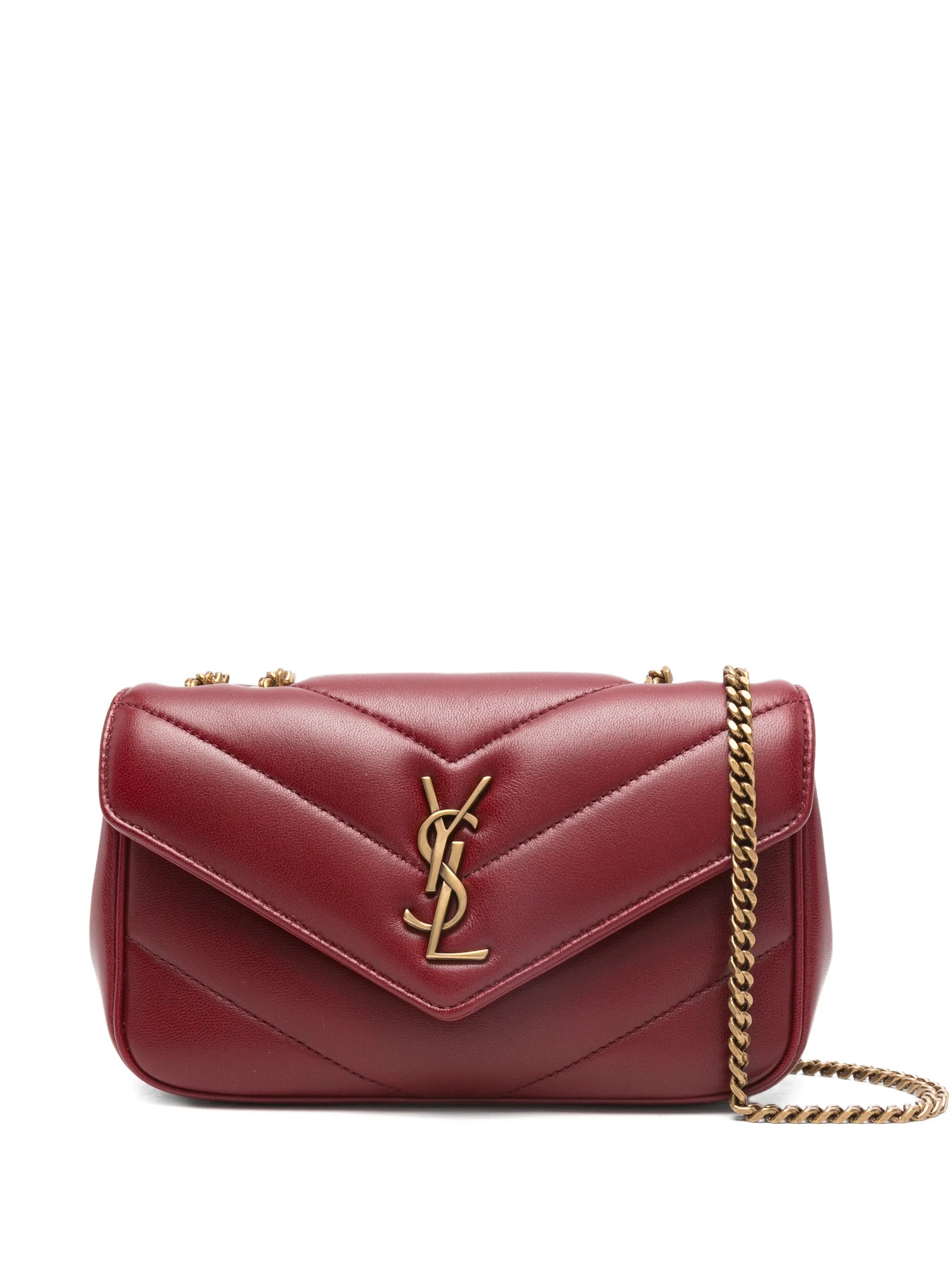 Saint Laurent Saint Laurent Mini Loulou Chevron-quilted Logo Shoulder Bag