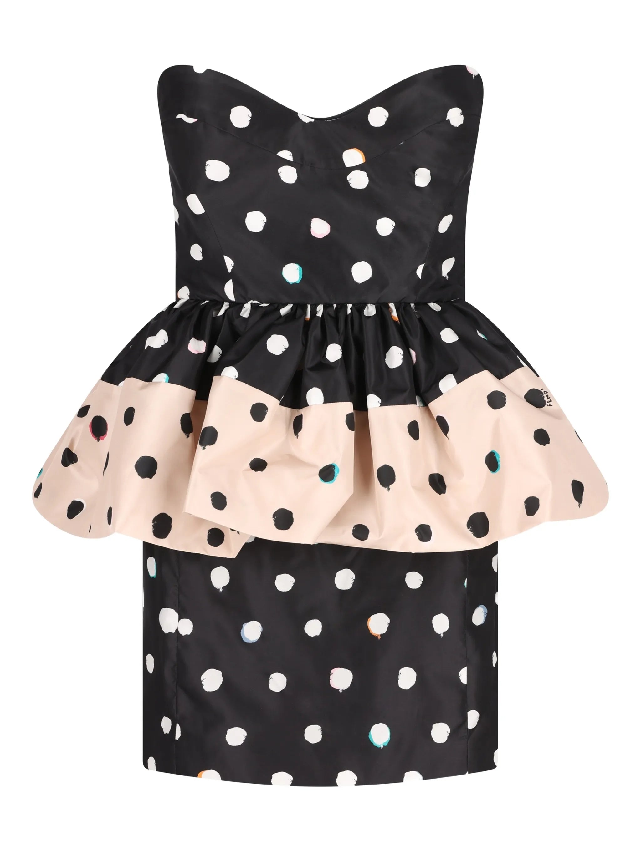 Fendi Fendi Falena Dots Peplum Mini Dress