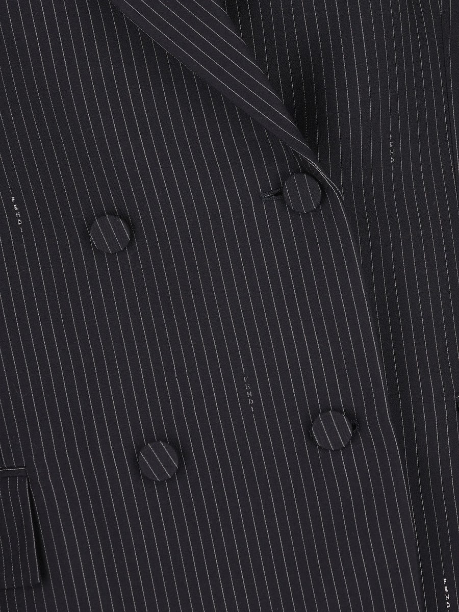 Fendi Fendi Pinstriped Double-breasted Blazer, view 3