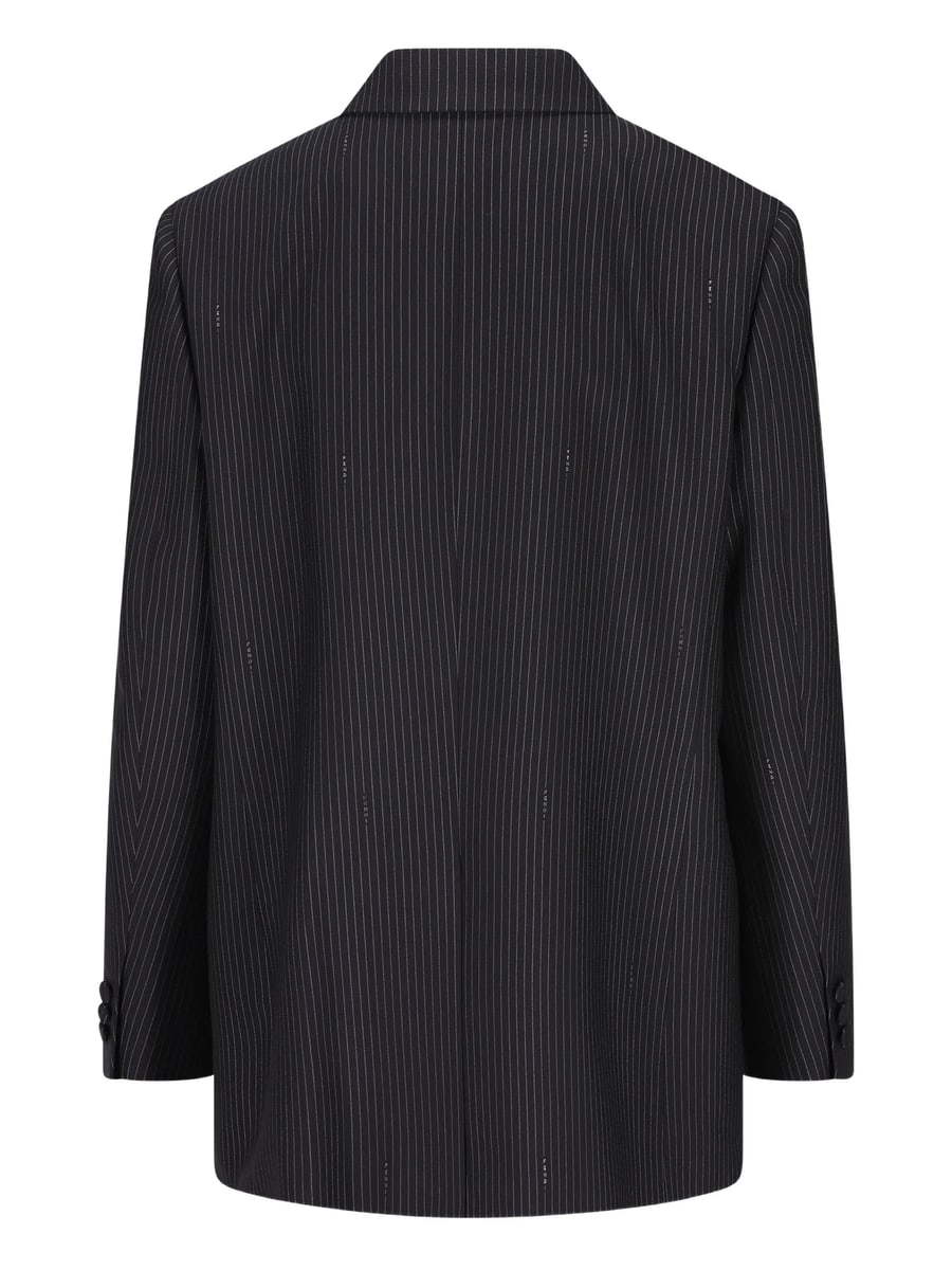 Fendi Fendi Pinstriped Double-breasted Blazer, view 4