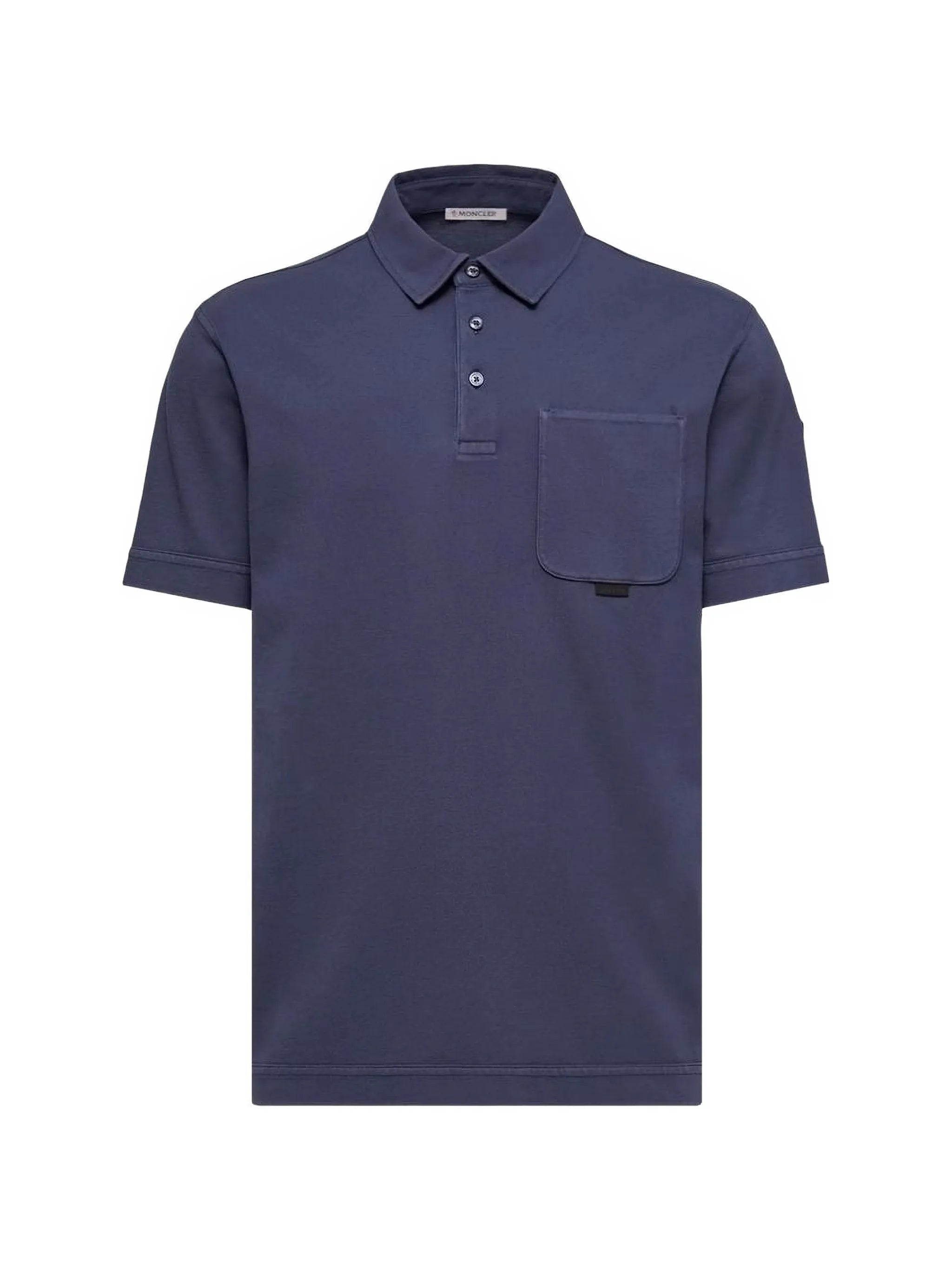 Moncler Moncler Leather-logo Cotton Polo Shirt