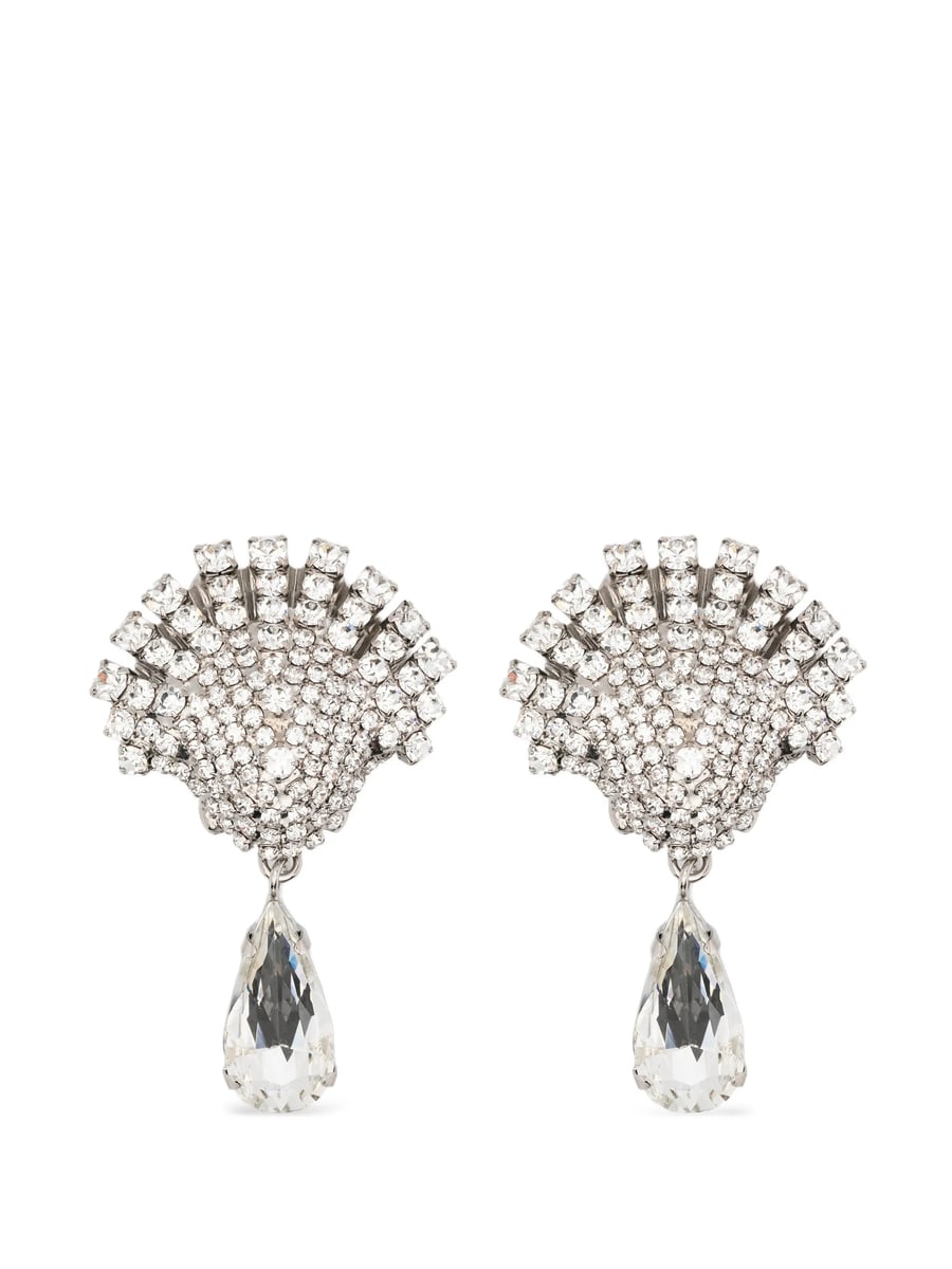 Alessandra Rich Alessandra Rich Crystal Shell-motif Drop Earrings