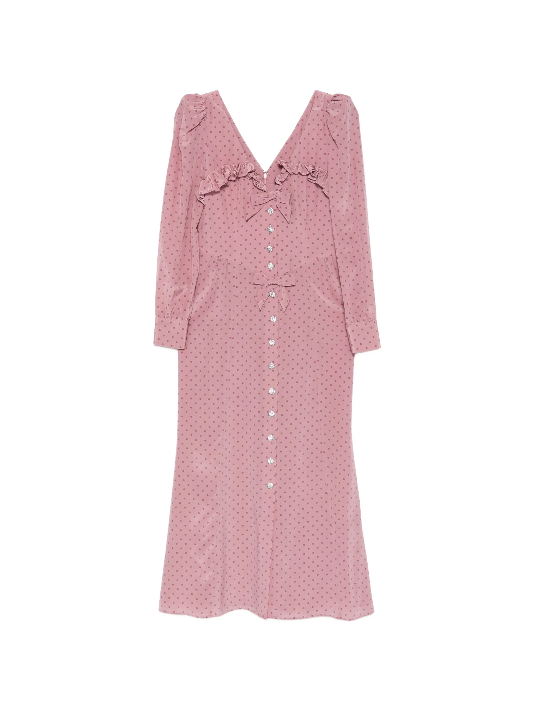 Alessandra Rich Alessandra Rich Polka-dot Ruffled Midi Dress