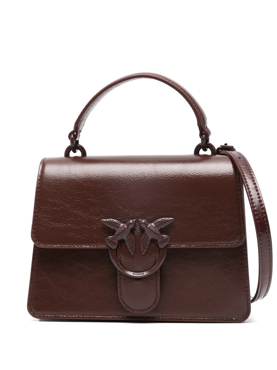 Pinko Pinko Mini Love Bag One Top Handle Light Small Handbag In Shiny Leather