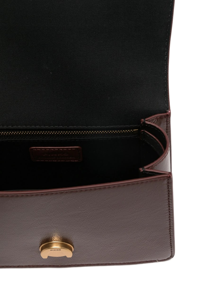 Pinko Pinko Mini Love Bag One Top Handle Light Small Handbag In Shiny Leather, view 2