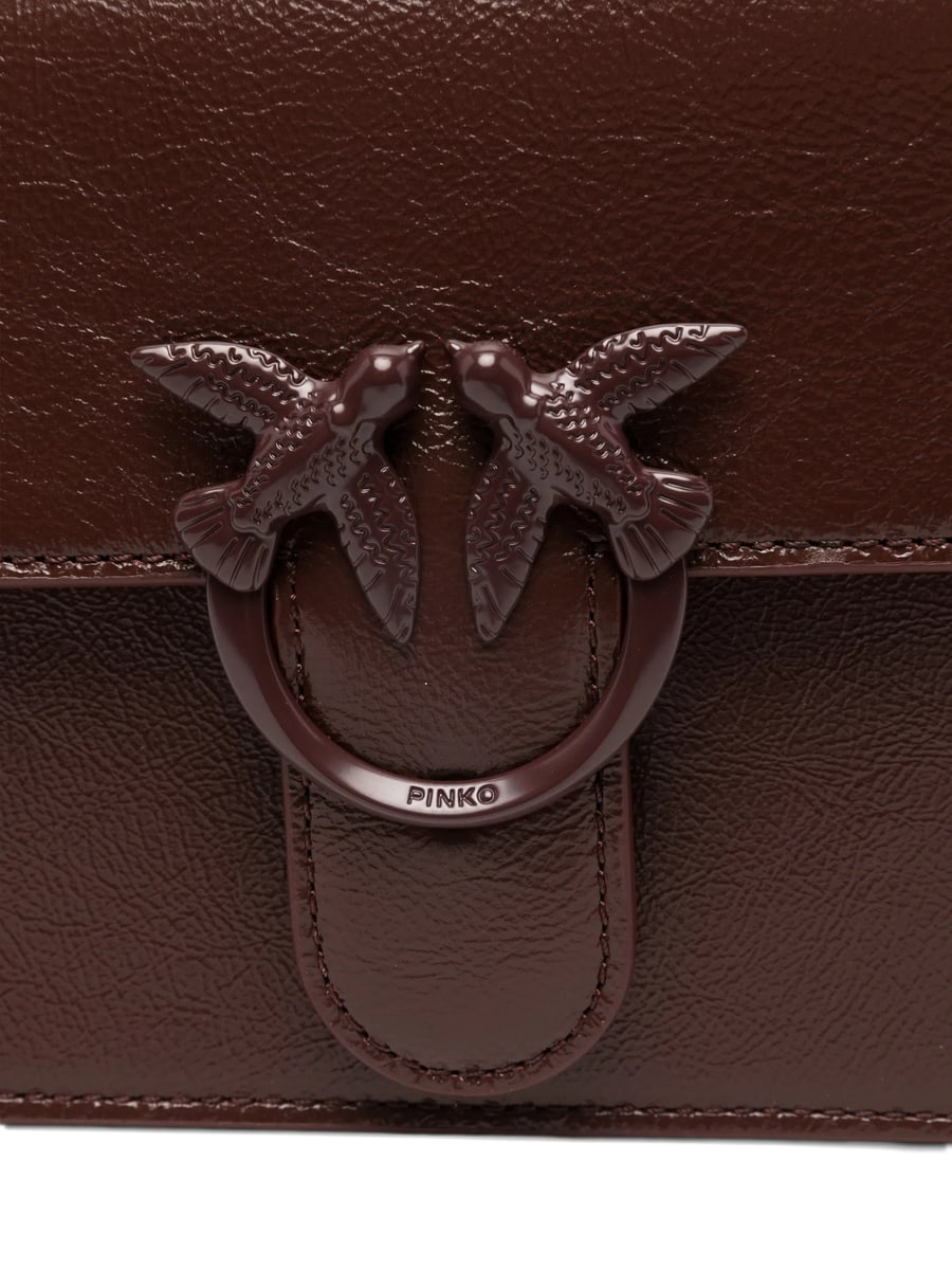 Pinko Pinko Mini Love Bag One Top Handle Light Small Handbag In Shiny Leather, view 3