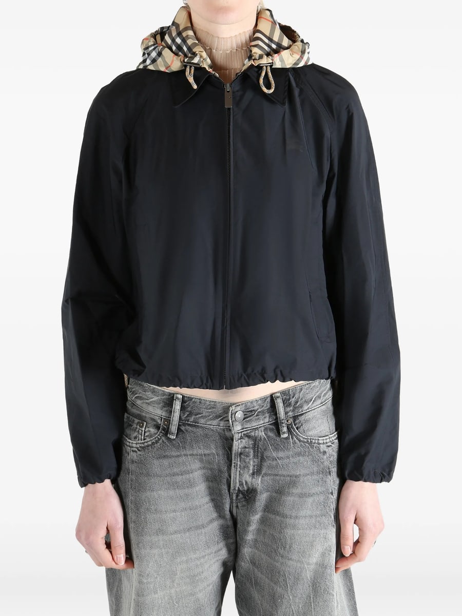 Burberry Burberry Check-hood Cropped Jacket, view 2