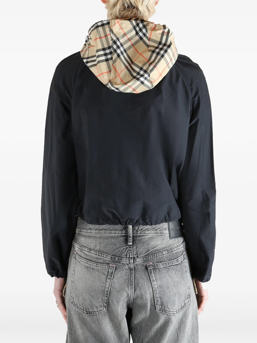 Burberry Burberry Check-hood Cropped Jacket, view 4