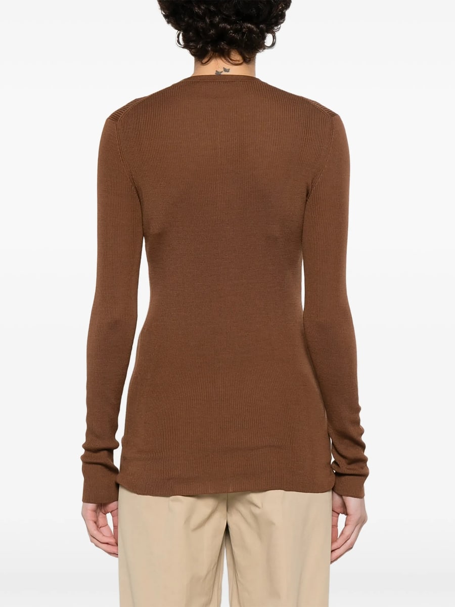 Prada Prada Ribbed Knit Wool Cardigan, view 5