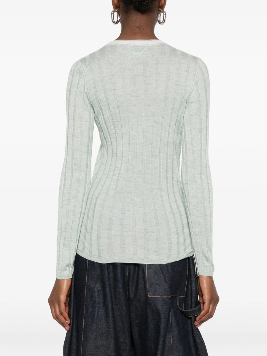 Prada Prada Ribbed Cardigan, view 4