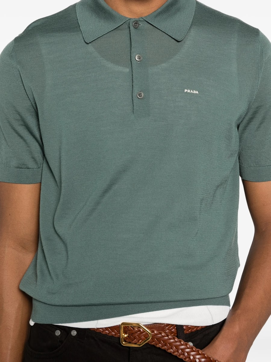 Prada Prada Superfine Wool Polo Shirt, view 3