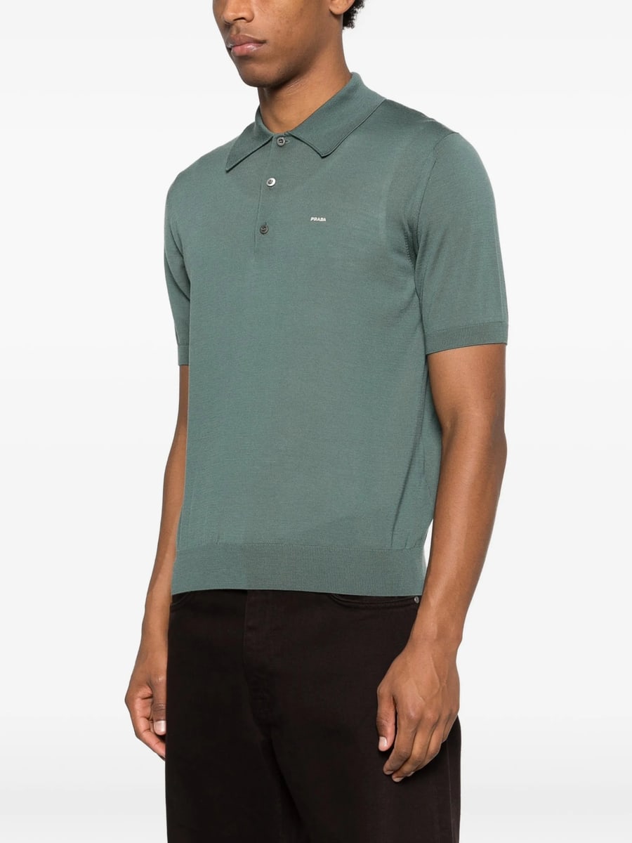 Prada Prada Superfine Wool Polo Shirt, view 5
