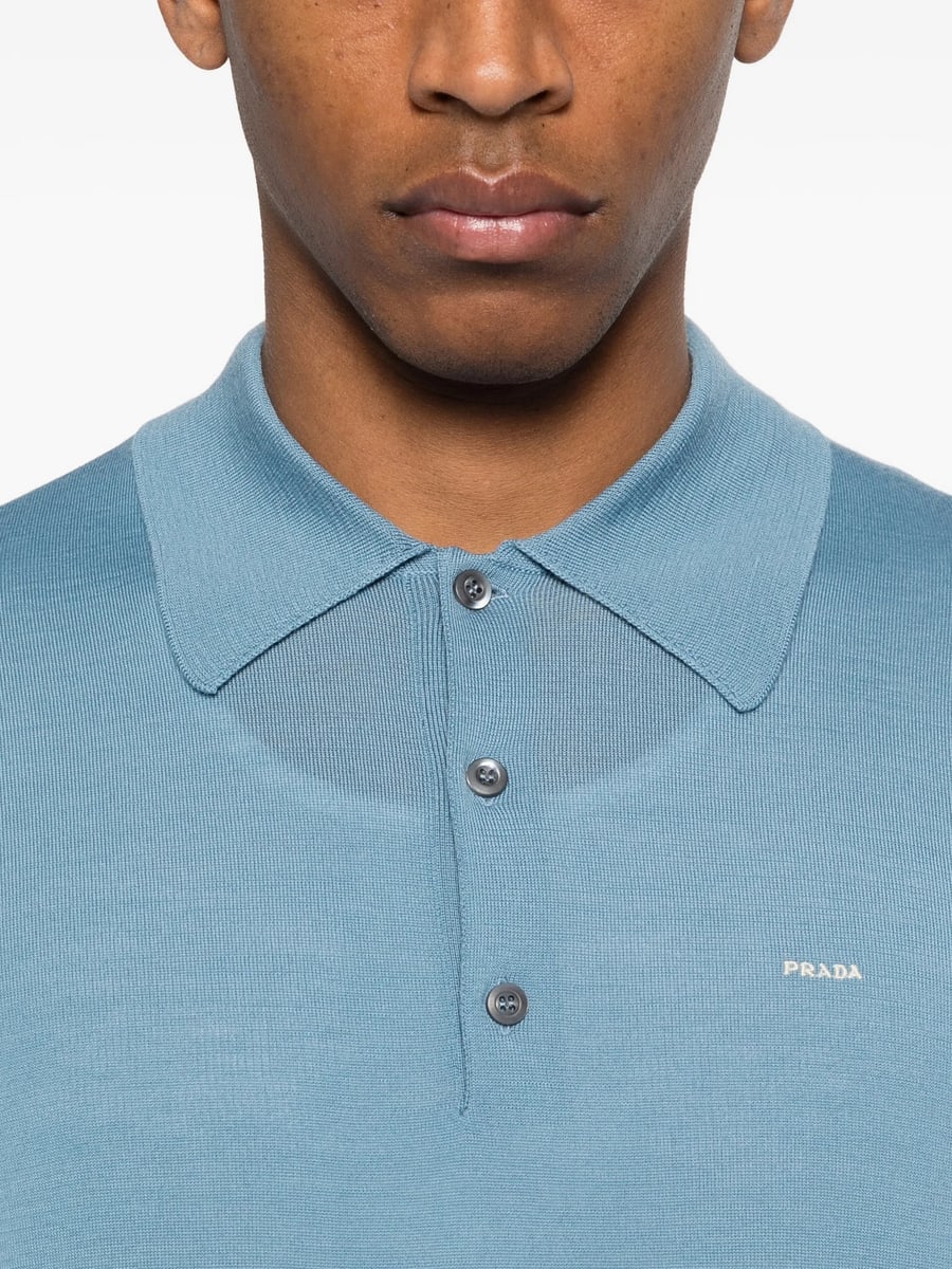Prada Prada Superfine Wool Polo Shirt, view 2
