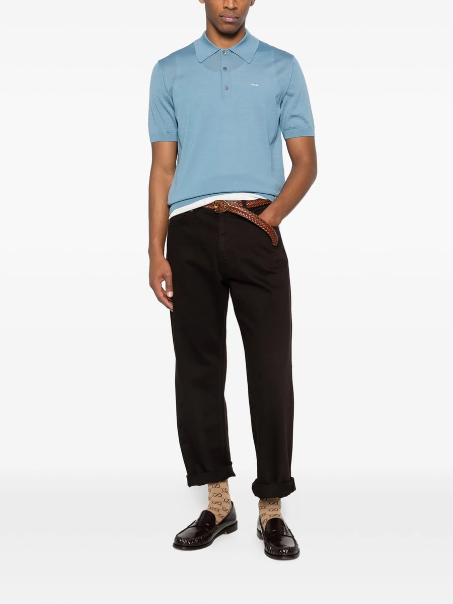 Prada Prada Superfine Wool Polo Shirt, view 3