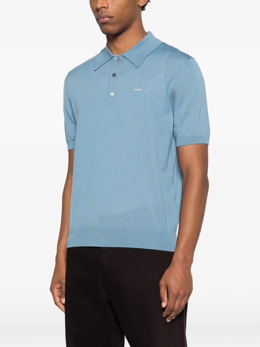 Prada Prada Superfine Wool Polo Shirt, view 4