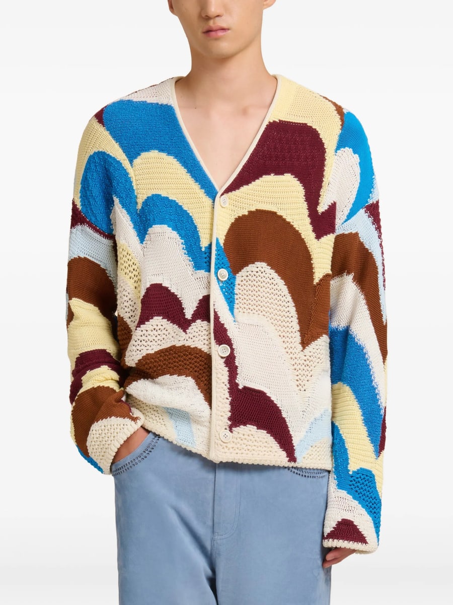 Marni Marni Patterned Crochet-effect Cardigan, view 2
