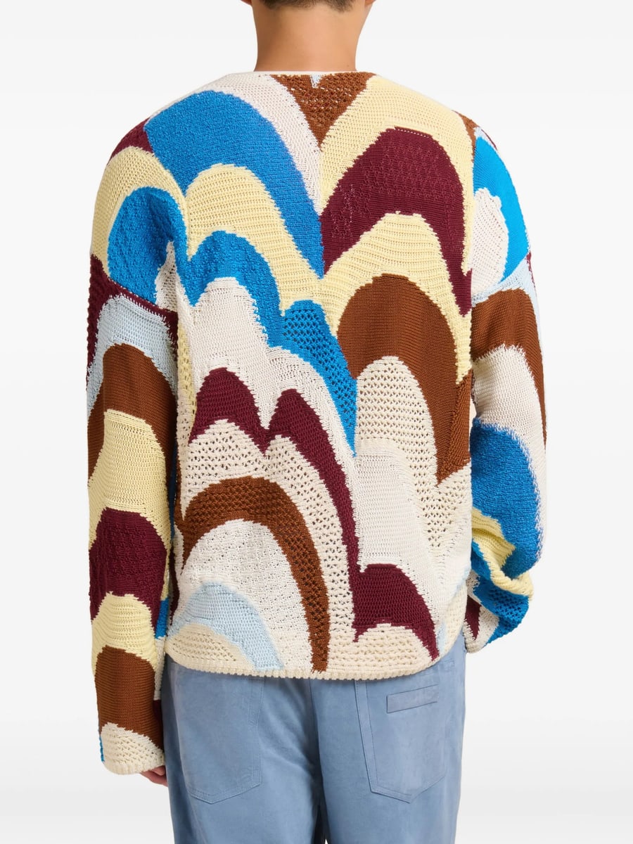 Marni Marni Patterned Crochet-effect Cardigan, view 4