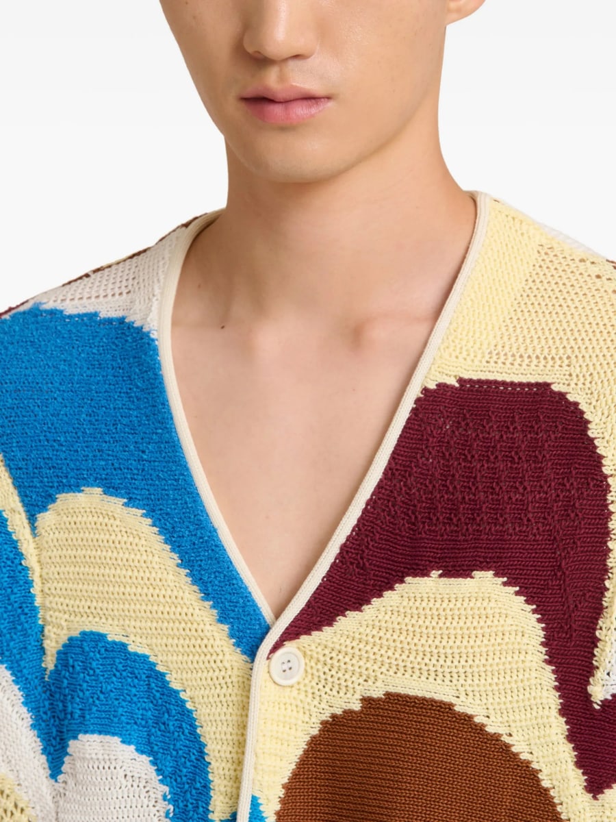 Marni Marni Patterned Crochet-effect Cardigan, view 5